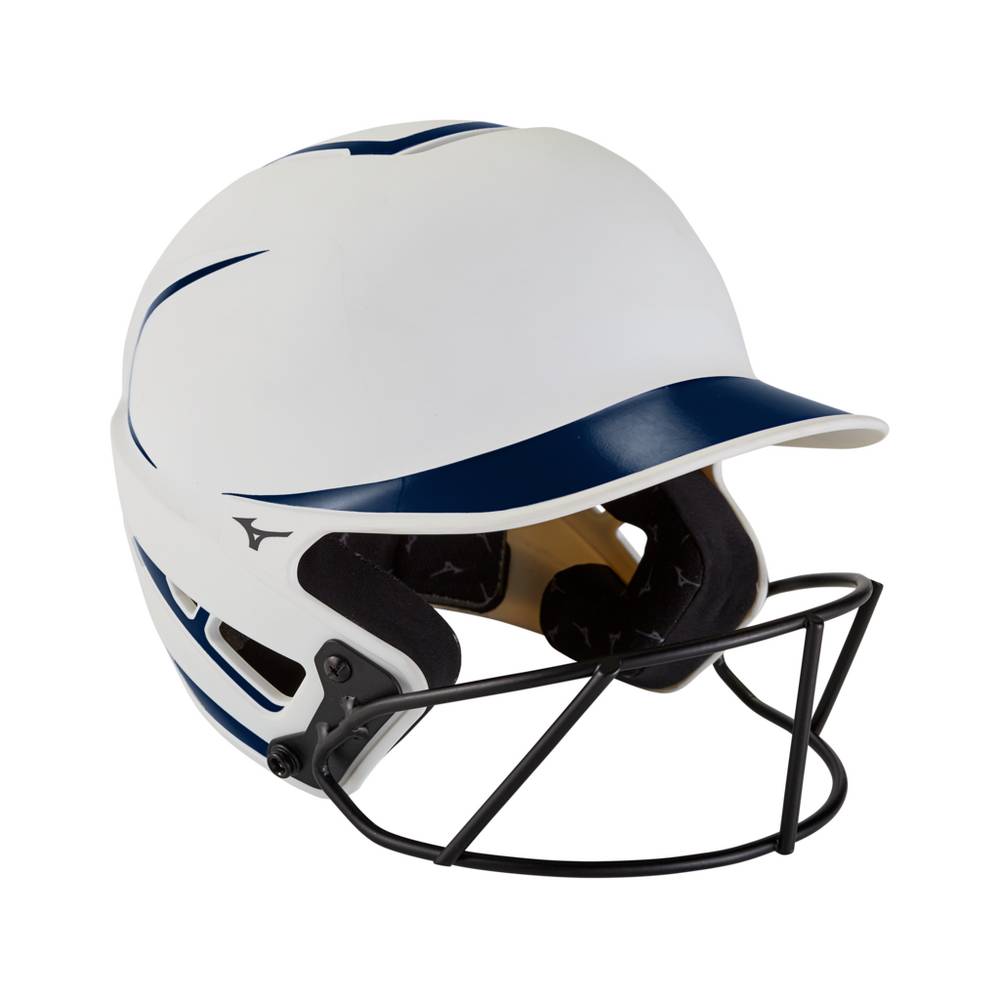 Mizuno F6 Fastpitch Softball Batting - Bayan Kask - Beyaz/Lacivert Türkiye (GXDQWR-978)